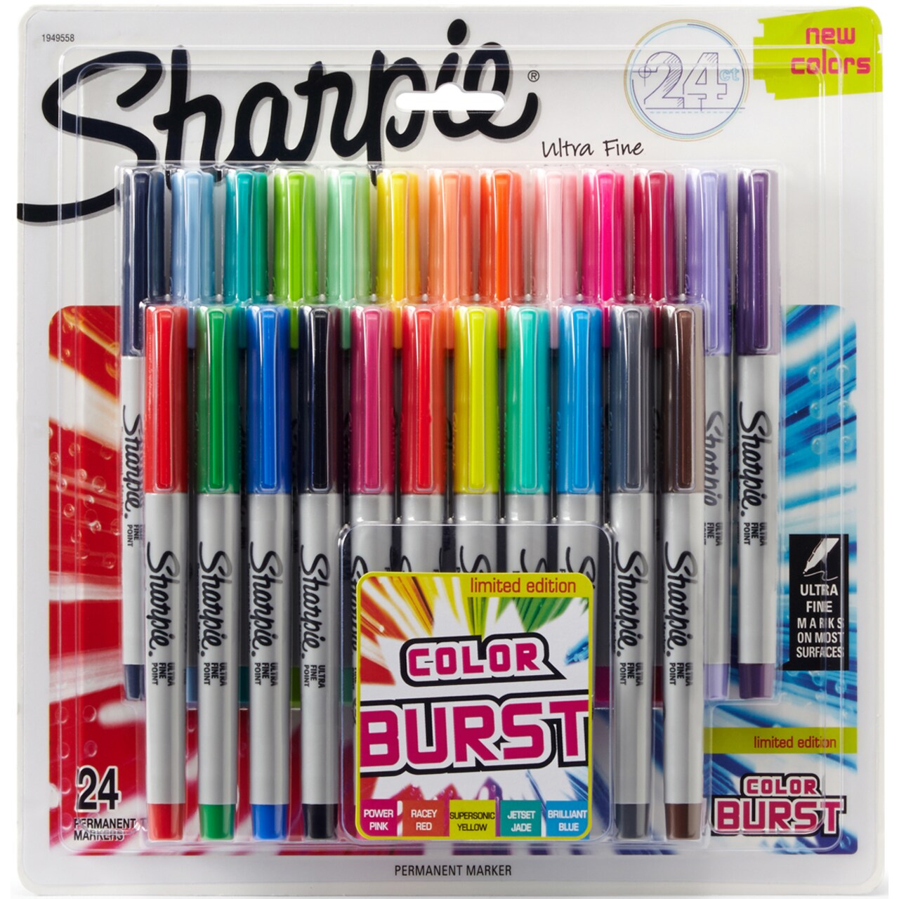 Sharpie Color Burst Ultra Fine Permanent Markers 24/Pkg-Assorted